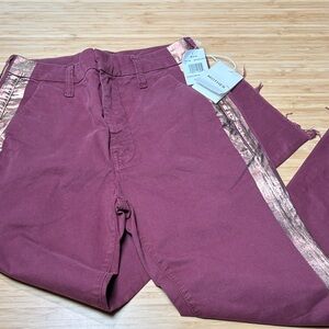 MOTHER Plum Jeans with Shimmering Side Stripes